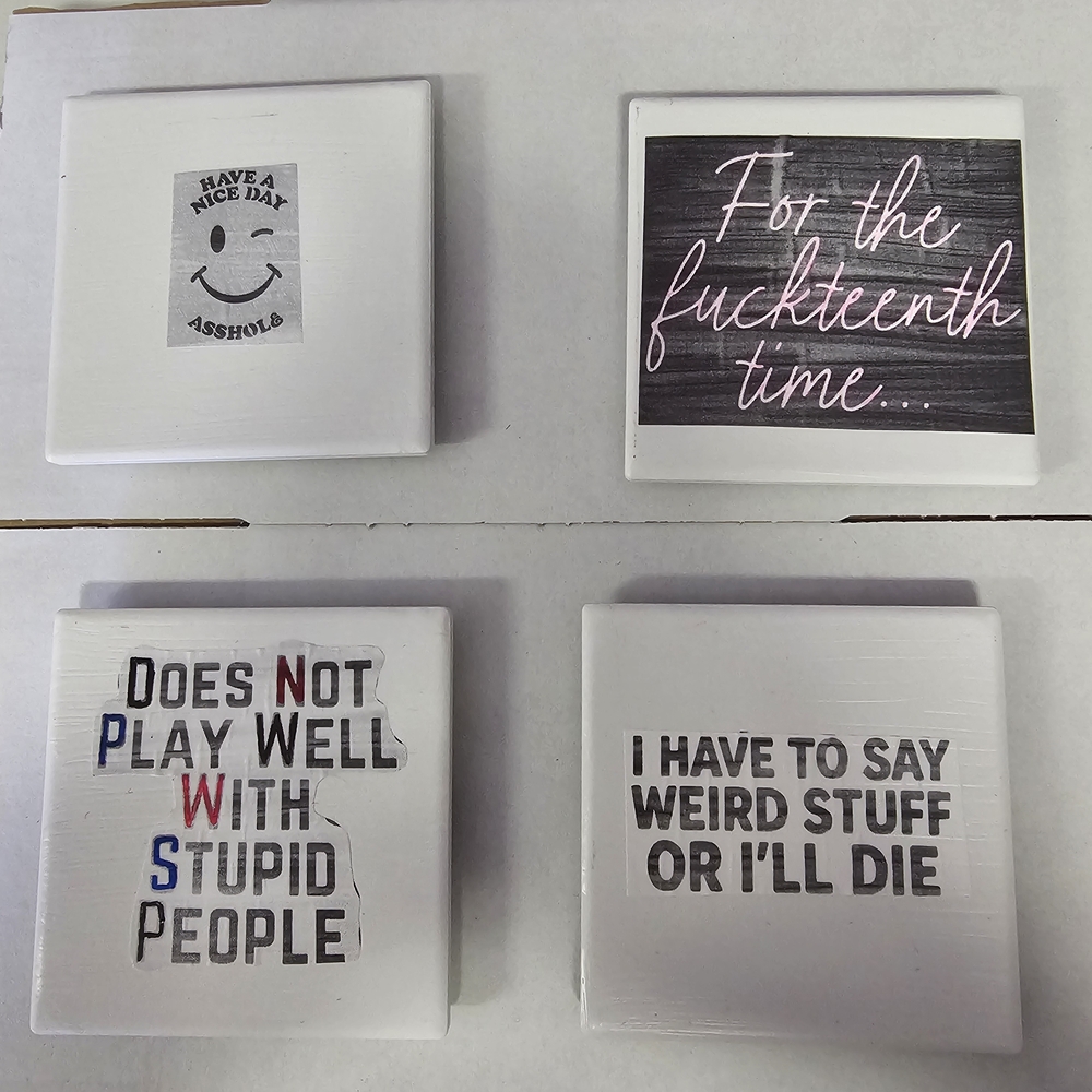 Funny Handmade Coasters Set Of 4
